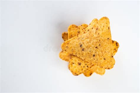 Corn chips triangle nachos stock image. Image of crunchy - 109267427