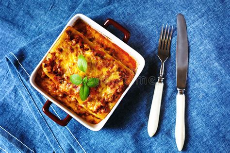 Italian Food. Lasagna Plate. Stock Photo - Image of cheese, mince: 51332890