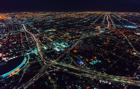 Aerial View of a Massive Highway in Los Angeles Stock Photo - Image of ...