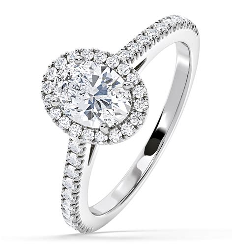 Georgina GIA Oval Diamond Halo Engagement Ring 18KW Gold 1.55ct G/VS1