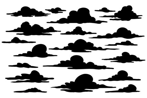 Set Of Icons Silhouette Clouds Royalty Free Vector Im - vrogue.co