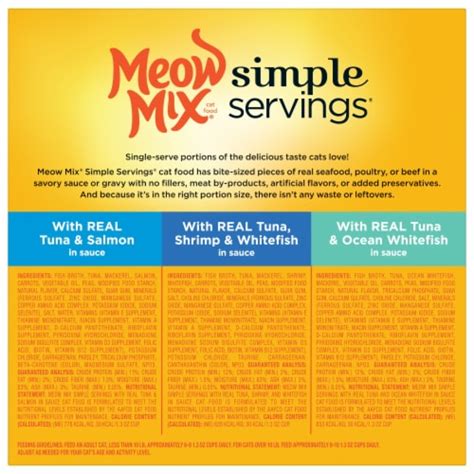 Meow Mix Simple Servings Seafood Wet Cat Food Variety Pack, 12 ct / 1.3 ...