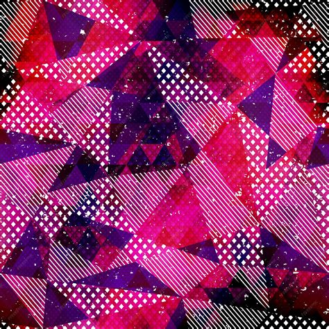 Premium Vector | Red triangle seamless pattern with grunge effect