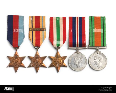 British and Commonwealth campaign medals from WW2 on white Stock Photo ...