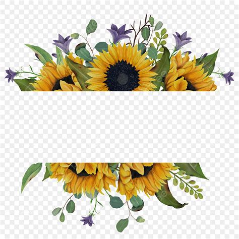 Watercolor Sunflower Clipart Transparent PNG Hd, Sunflower Watercolor Frames Clipart, Watercolor ...