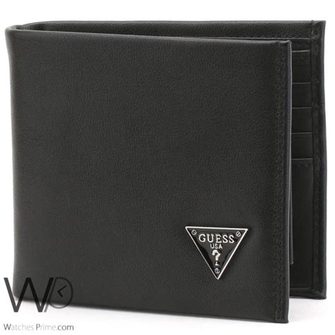 Guess leather wallet for men black | Watches Prime