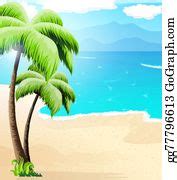 140 Tropical Lagoon With Sandy Beach Clip Art | Royalty Free - GoGraph