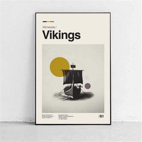 Minnesota Vikings vintage poster – Sandgrain Studio