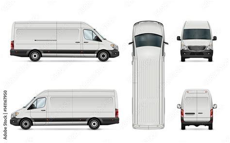 White van vector illustration. Isolated commercial vehicle on white ...