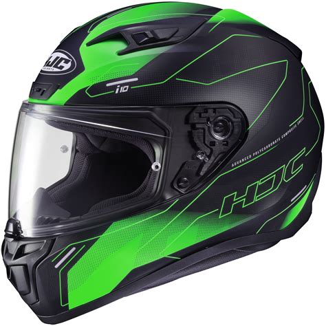 HJC i10 Taze Motorcycle Helmet Black/Green SM - Walmart.com