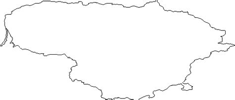 Blank Outline Map of Lithuania