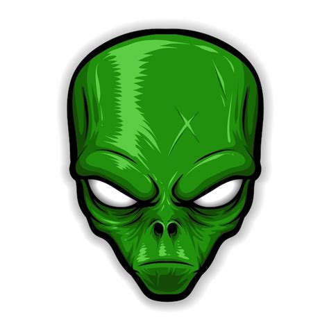 Free Vector | Green alien head vector logo