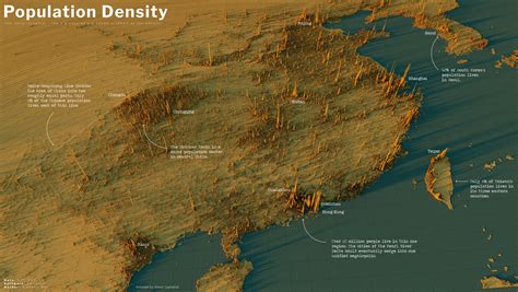 Map of China Population Density - Full Map