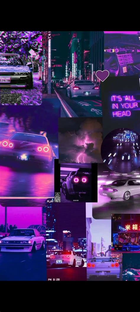 Aesthetic wallpaper purple cars nel 2024