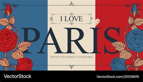 Retro postcard or banner with words i love paris Vector Image