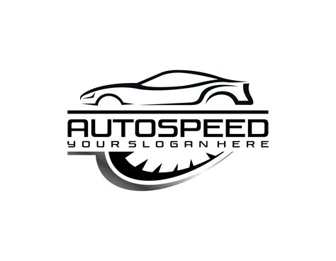 Auto shop car logo design with concept sports vehicle silhouette ...