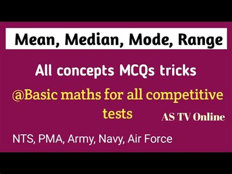 Mean, Median, Mode and Range | Formulas and tricks | NTS, Army, Navy ...