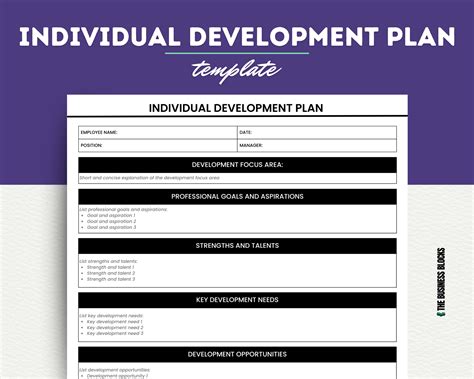 Individual Development Plan Template Personal Development - Etsy