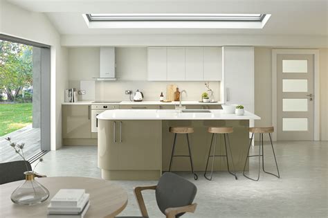 A contemporary, streamlined, stylish kitchen with a glossy finish that is full of clever storage ...