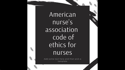 American nurse's association code of ethics for nurses - YouTube