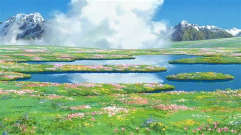 Howl's Moving Castle Sophie's Flower Field | Studio ghibli background ...