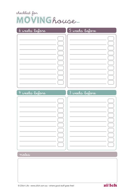 Free Printable Moving Checklist Printable Template - Printable Templates