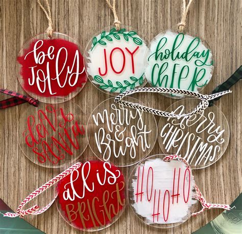 Acrylic Christmas Ornaments - Etsy