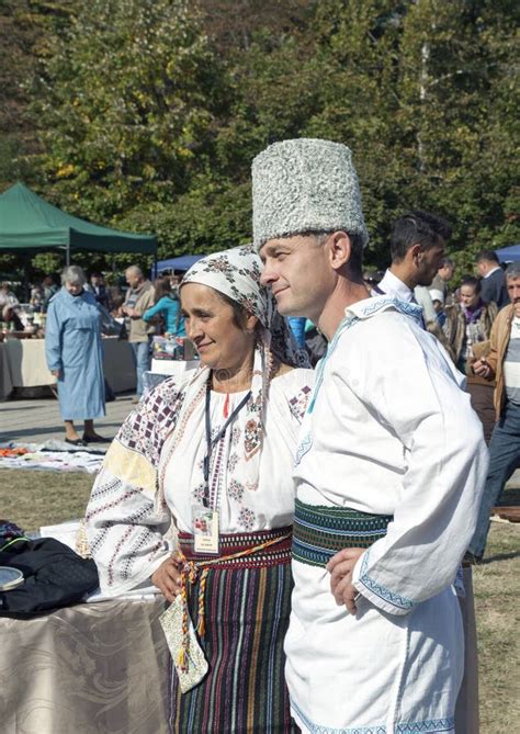 A Man And Woman In Traditional Moldovan Costumes Editorial Image ...