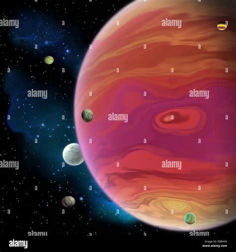 Jupiter is the largest gas giant planet in our solar system with 67 moons and has a large red ...