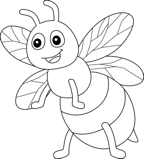 Abeja Básica para colorear, imprimir e dibujar –ColoringOnly.Com