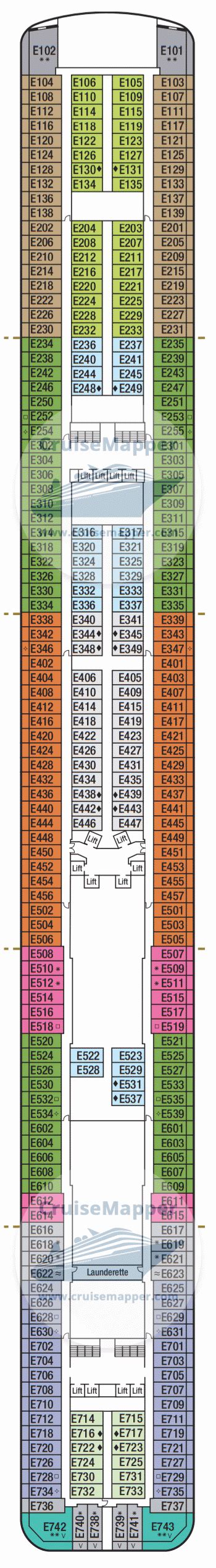 Britannia deck 10 plan | CruiseMapper