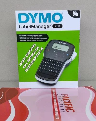 Plastic Dymo Label Manager 280 Rechargeable Handheld Label Maker, Resolution: 300 DPI (12 dots ...