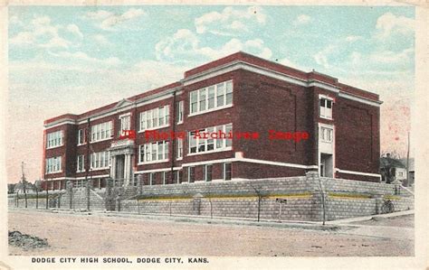 KS, Dodge City, Kansas, High School Building, 1924 PM, Commercialchrome No 55310 | United States ...