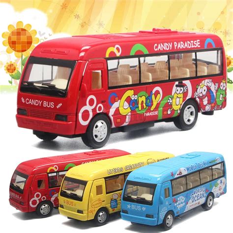 Simulation city bus alloy car model children sound and light pull back ...