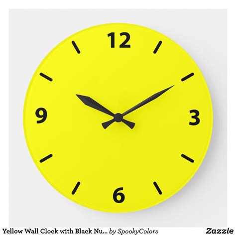 Yellow Wall Clock with Black Numbers | Zazzle.com | Yellow wall clocks, Wall clock, Clock