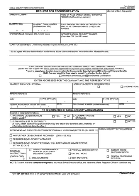 Ssa 561 U2 Fillable Form - Printable Forms Free Online