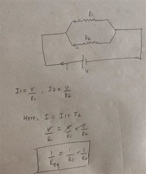 resistance parallel derivation - Brainly.in