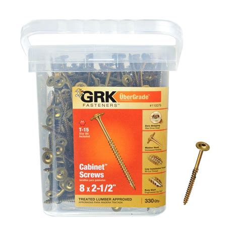 GRK Fasteners 8 in. x 2-1/2 in. Cabinet Screw (330-Piece per Pack ...