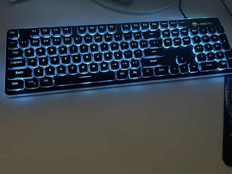 Black Ice Blue Light Keyboard, 104 Keys Wired Gaming Keyboard, Mechanical Gaming Keyboard ...