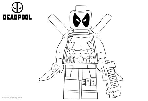 Lego Deadpool Coloring Pages from Marvel Super Heros - Free Printable ...