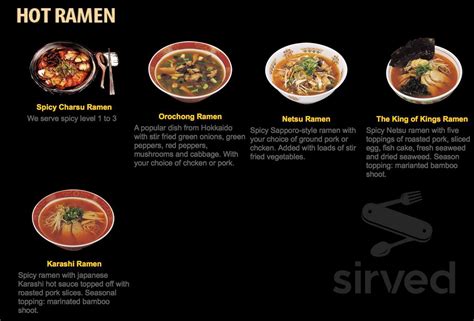 Kenzo Ramen menu in Toronto, Ontario, Canada