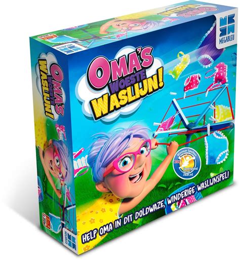 Oma's Woeste Waslijn - Actiespel - Spelletjes voor Kinderen - Met Draaiende Waslijn |... | bol