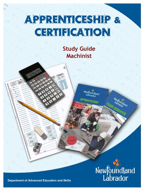 Study Guide Machinist - Department of Advanced Education and Skills