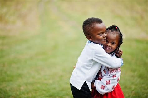 Premium Photo | African kids in traditional clothes at park.