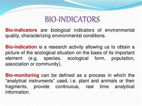 Bioindicators