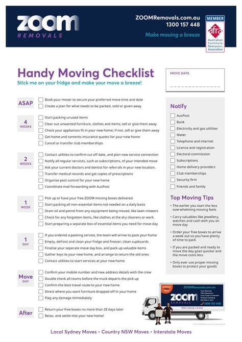 Free Moving House Checklist 2024 | Moving Home Checklist | ZOOM