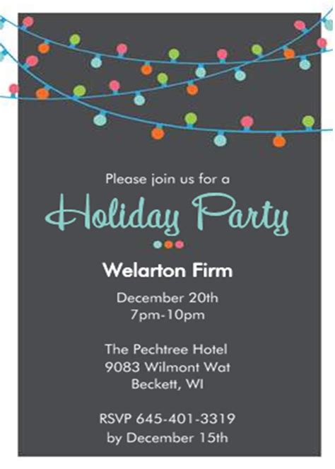 Office Holiday and Christmas Party Invitations