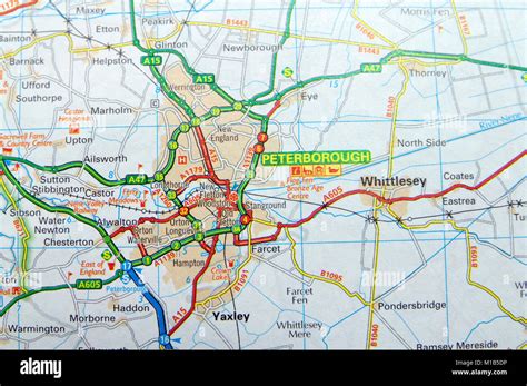 Road Map of Peterborough, England Stock Photo - Alamy