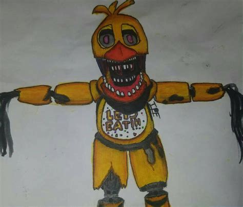 Withered Chica|Fanart by InsanityPurpleFreak on DeviantArt