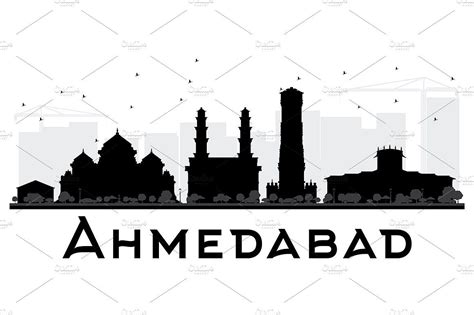 Ahmedabad City skyline silhouette | City skyline silhouette, Skyline ...